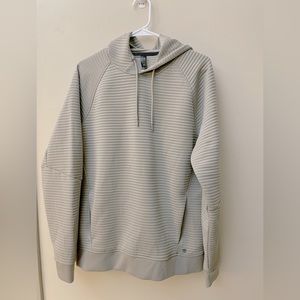 Apana Heather Gray Long Sleeve Ribbed Hoodie Draw